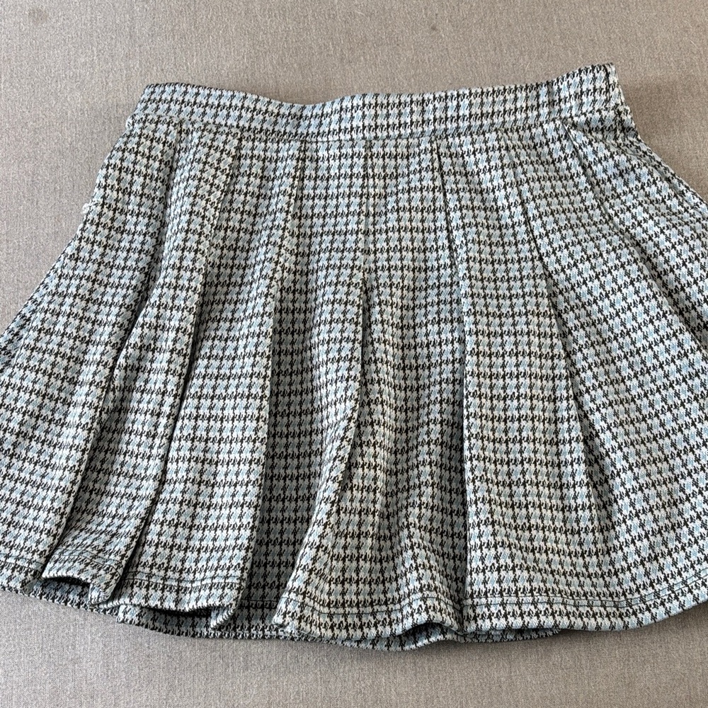 Altar'd State Black, light blue and White Skater Skirt